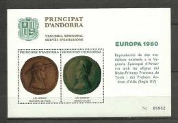 ANDORRA VEGUERIA EPISCOPAL HOJITA RECUERDO Nº 4 - EUROPA 1980 (4-c.09.14) - Viguerie Episcopale