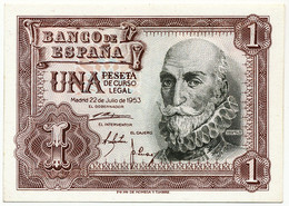 SPAIN, ESPAÑA - 1 Peseta 22. 7. 1953. P144, UNC. (S041) - 1-2 Peseten