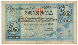 SPAIN, ESPAÑA - 50 Centims (SOLSONA) (S127) - Sonstige & Ohne Zuordnung