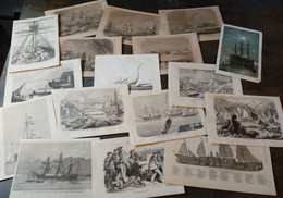 Lot Mixte : 25x Navires, 19ème Siècle/ Gemengd Lot: 25x Schepen, 19de Eeuw/ Mixed Lot: 25x Ships, 19th Century - Kunst