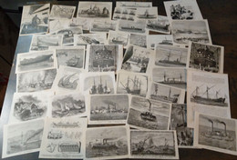 Lot Mixte : 80x Navires, 19ème Siècle/ Gemengd Lot: 80x Schepen, 19de Eeuw/ Mixed Lot: 80x Ships, 19th Century - Arte