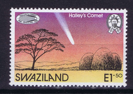 Swaziland Space 1986 Giotto,  Landscape And Comet. - Swaziland (1968-...)