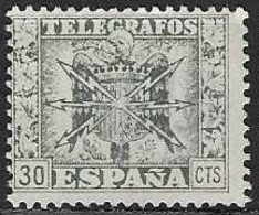 SPAIN # FROM 1949   MICHEL TE 91  TK: 13 1/2 - Télégraphe