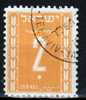 Israel 1949 Single Stamp From The Postage Due Set Issued In Fine Used. - Portomarken