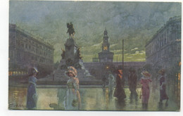 ILLUSTRATEUR - GUERINONI - MILANO - Largo Cairoli Monumento A Garibaldi - Belles Femmes élégantes - Produzione Italiana - Guerinoni