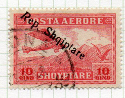 12CRT262 - ALBANIA 1925,  Posta Aerea 10 Q. Michel N. 145 Usato: "R" Inclinata - Albania