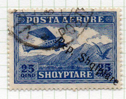 12CRT261 - ALBANIA 1925,  Posta Aerea 25 Q. Michel N. 146 Usato: "R" Inclinata - Albania