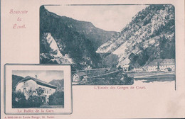 Souvenir De Court BE, Le Buffet De La Gare Et L'Entrée Des Gorges (993) - Court