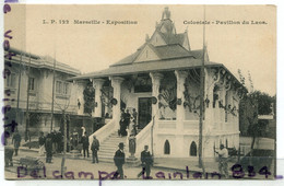 - 122 - Exposition Coloniale, MARSEILLE, Pavillon Du Laos, épaisse, Cliché Peu Courant, Super Animation, TBE, Scans. - Exposiciones Coloniales 1906 - 1922