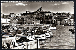 Marseille Vieux Port Et ND De La Garde Années 1950 Barques Pêcheurs Bateaux NB écrite TB - Vieux Port, Saint Victor, Le Panier