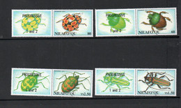 INSECTS  - NIUAFOOU - 1994 - BEETLES SET OF 4 WITH PROGRESSIVE TABS  MINT NEVER HINGED, - Other