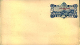 1893, 5 Cent Stationery Envelope "Provisional Government 1893", Vf Unused - Hawaii