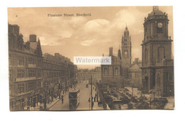 Sheffield - Pinstone Street And Tram - Old Postcard - Sheffield