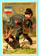 Chromo Gr.s Mag. Aux Travailleurs. Calendrier 1887, Ier Semestre. Artillerie De Forteresse 15 Bataillon. Imp. Bourgerie - Petit Format : ...-1900