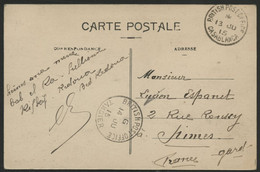 BRITISH POST OFFICE CASABLANCA And TANGIER In 1915, Franchise / Franking On Postcard To France - Morocco Agencies / Tangier (...-1958)