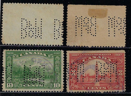 Canada 1911 / 1932 2 Stamp With Perfin BofM By Bank Of Montreal From Winnipeg - Perforadas
