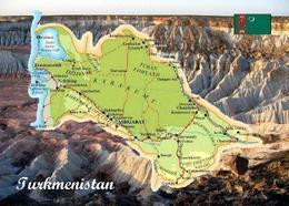 Turkmenistan Country Map New Postcard Landkarte AK - Turkmenistan