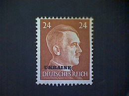 Russia, Scott #N54, Mint (*), 1941, Hitler Overprint Ukraine, 24pf, Orange Brown - 1941-43 Deutsche Besatzung