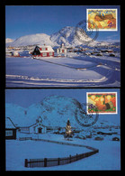 GREENLAND MAXIMUM POSTCARD - 2 Cards 1999 Christmas Stamps (STB9-102) - Maximumkarten (MC)