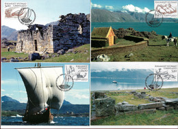 GREENLAND MAXIMUM POSTCARD - 4 Cards 2000 Arctic Vikings (STB9-105) - Maximum Cards