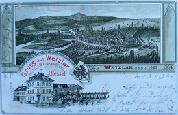 C. P. A. : Allemagne : Gruss Aus WETZLAR, Litho : Hotel & Weinhandlung J. KESSEL, En 1901 - Wetzlar