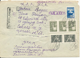 USSR Registered Cover Sent To USA 27-6-1959 (the Cover Is Bended) - Lettres & Documents