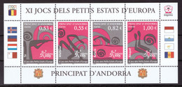 Andorra Fr., 2005, XI Jocs Dels Petits Estats D'Europa, Feuillet 0,53-1,00 €, MNH** - Blocs-feuillets