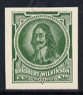 Great Britain Bradbury Wilkinson King Charles I Imperf Essay Stamp In Green On Ungummed Paper - Werbemarken, Vignetten