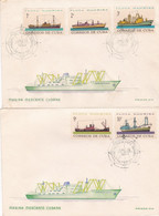 MARINA MERCANTE CUBANA, FLOTA MAMBISA. MARINE MARCHANDE CUBAINE, FLOTTE. CUBA 1966 FDC LOTE ENVELOPPES.- LILHU - Ships