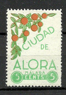 SPAIN Spanien Espana 1930ies Alora ( Malaga ) - 5 Cts. Ciudad De Alora Civil War * - Sonstige & Ohne Zuordnung