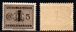 ITALIA RSI - 1944 - SEGNATASSE - VALORE DA 5 CENT. - FRANCOBOLLO CON DIFETTI - MH - Strafport