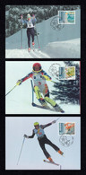 LIECHTENSTEIN 1997 Winter Olympic Games, Nagano: Set Of 3 Maximum Cards CANCELLED - Hiver 1998: Nagano
