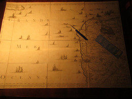 Landkaart Met Calais Boulogne Ambleteuse Guine   Ea - 1743 - Fricx - Mapas Geográficas