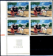 ART- PAINTINGS-HENRI ROUSSEAU- HORSE CART- BLOCK OF 5 WITH GUTTER MARGIN-FRANCE- MNH-BR2-86 - Engravings