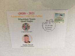 (1A4) 2020 Tokyo Paralympic - Australia Gold Medal Cover Postmarked Haymarket (Tennis) D. Alcott - Eté 2020 : Tokyo