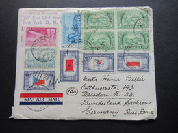 USA 1952 Special Delivery / Durch Eilboten Express Brief Von New York Gracie Sta. Nach Dresden Gesendet Via Air Mail - Storia Postale