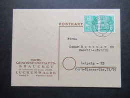DDR 1958 Fünfjahrplan MeF PK Wirte Genossenschafts Brauerei Für Luckenwalde Bezügl. Fasswaschmaschinen - Cartas & Documentos