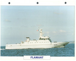 (25 X 19 Cm) (8-9-2021) - T - Photo And Info Sheet On Warship - France Navy - Flamant - Bateaux