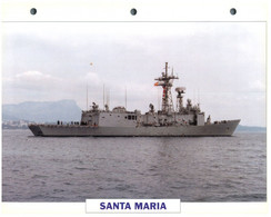 (25 X 19 Cm) (8-9-2021) - T - Photo And Info Sheet On Warship - Spain Navy - Santa Maria - Bateaux