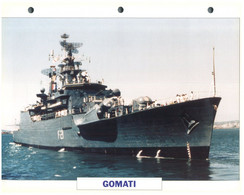 (25 X 19 Cm) (8-9-2021) - T - Photo And Info Sheet On Warship - India Navy - Gomati - Bateaux