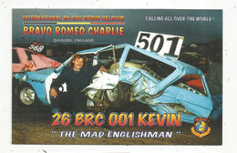 Carte QSL , Bravo Romeo Charlie ,division : England , Auromobiles , THE MAD ENGLISHMAN , 2 Scans - Radio Amatoriale