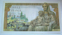 Billet France - 1000 Francs - Déméter -CG..11-6-1942.CG. - 231 - A.343. - SPL - Andere - Europa