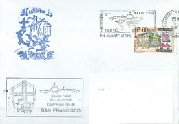 MARCOPHILIE - SAN FRANCISCO CAMPAGNE 88-89 P.H JEANNE D'ARC ET Cdt BOURDAIS.(Griffe Noire). - Naval Post