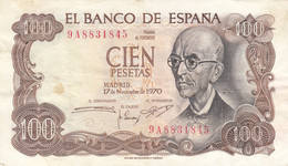 CRBP0029  BILLETE ESPAÑA 100 PESETAS 1970 SERIE ESPECIAL 9A BC 4 - Autres & Non Classés