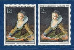 ⭐ France - Variété - YT N° 1702 - Couleurs - Pétouilles - Neuf Sans Charnière - 1972 ⭐ - Unused Stamps