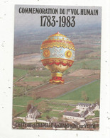 Cp , Aviation , Montgolfière , Commemoration Du 1 Er Vol Humain ,1783-1983 , CHAMPIGNY SUR VEUDE , 37, Indre Et Loire - Mongolfiere