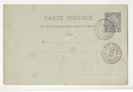 Congo Francais Postal Stationery Postcard Carte Postale Postmarked 1898 Cap Lopez B210901 - Lettres & Documents