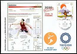 ARGELIA 2021 - Philatelic Cover - Badminton Olympics Tokyo 2020 Olympische Olímpicos Olympic Sport Sports COVID - Bádminton