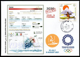 ARGELIA 2021 - Philatelic Cover - Canoe Slalom Olympics Tokyo 2020 Olympische Kanu Olímpicos Olympic Canoeing COVID - Kano