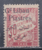 Grand Liban Taxe N° 8 X 2pi Sur 30 C. Rouge Carminé, Trace De Charnière Sinon TB - Segnatasse